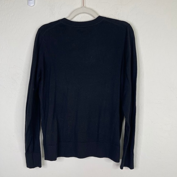 Quince Lightweight Cotton Cashmere Blend Crew Neck Sweater Top Black Size Large - Picture 5 of 11